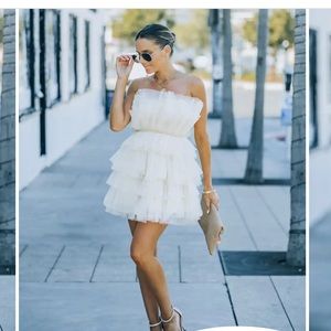 Vici White Tulle Dress
